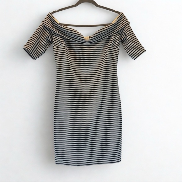 Guess Black and White Striped Mini Dress - Picture 1 of 3